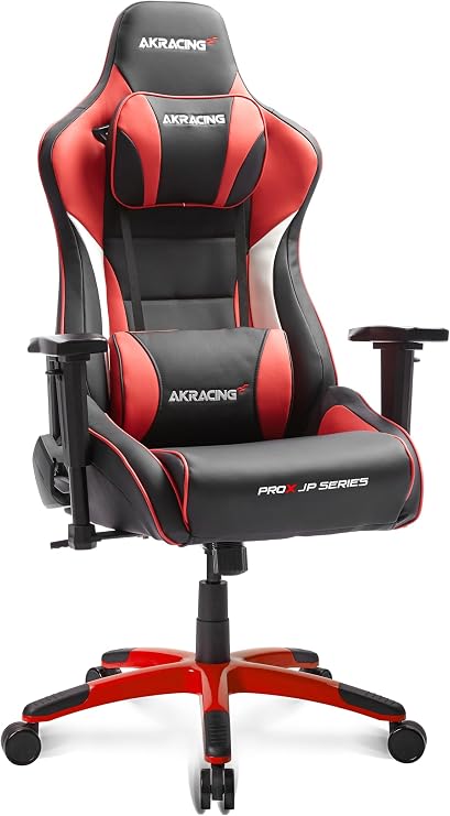 AKRacing Gaming Chair, Desk Chair, Study Chair, Learning Chair, Red, Pro-X JP, Domestic High-Durability PU Leather, 180° Reclining, For Home, Remote Work,