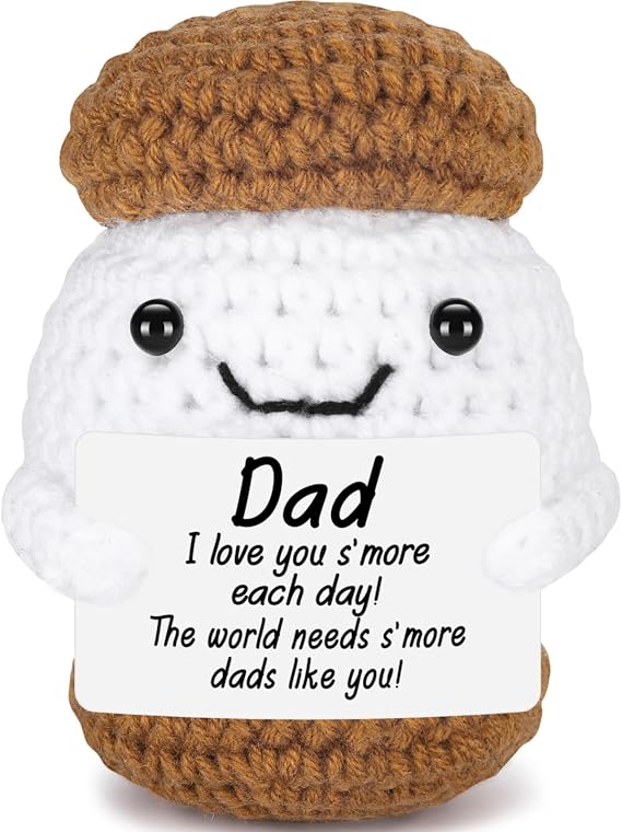 Fathers Gifts Day for Dad from Daughter Son, Dad Birthday Handmade Father's Gifts for Dads Father Daddy Papa, Cute Handmade Crochet Christmas