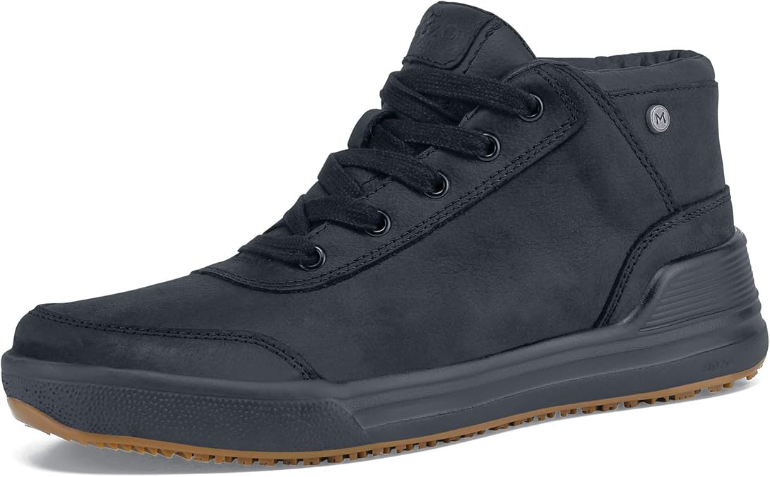 MOZO Natural Men's Work Sneaker, Non-Slip, Water-Resistant Leather | Odor-resistant with cushioned PU insole & SPILL GUARD membrane & ASTM certification for chefs, kitchen & restaurant staff