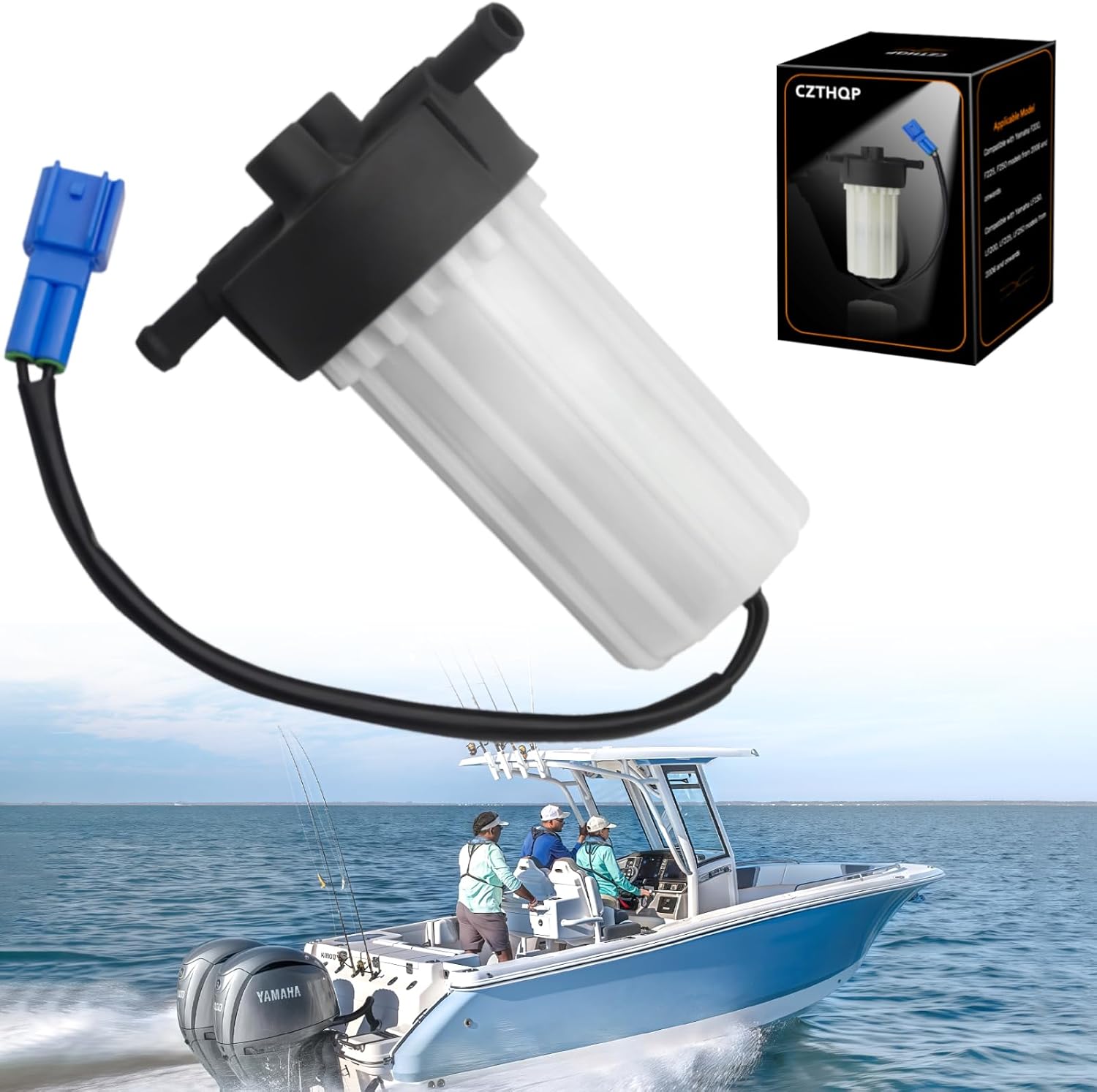 6P3-24560-03-00 Outboard Fuel Filter Assembly for Yamaha 2006-2025 F200 F225 F250,Fuel Water Separator Cartridge for Yamaha LF150 LF200 LF225 LF250 150hp 175hp 200hp 225hp 250hp 300hp 350hp