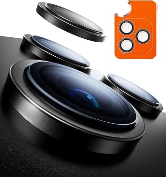 TORRAS 3-Year Ultimate Durability for iPhone 16 Pro Max16 Pro Camera Lens Protector - 1:1 Invisible Fit & Ultra Clarity, Military-Grade 9H Aerospace Glass Anti-Scratch Easy Installation, Black Titanium