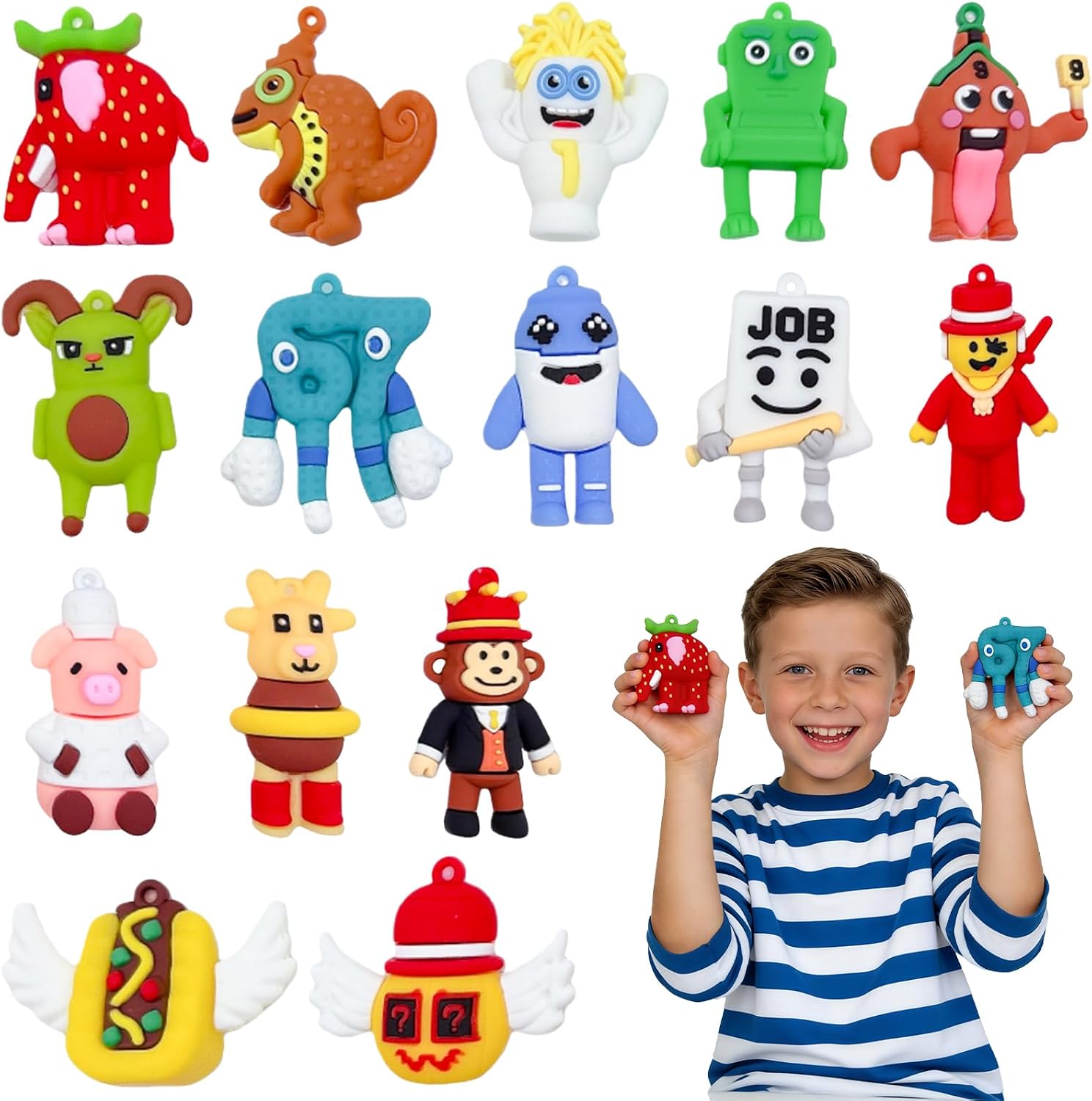 15 Pcs Steal A Brainrot Action Figures Set, Steal a Brainrot Collectible Toys Funny 67 Strawberry Elephant Figures for Kids & Adults Creative Desk Decorations Gifts for Fans Friends Kids