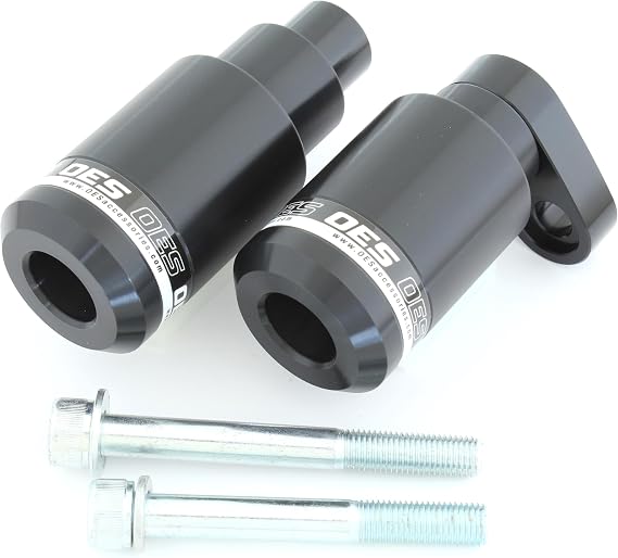 OES Accessories Brand Frame Sliders Compatible with Kawasaki Ninja ZX6R 636 2013-2018 No Cut (White Logos)