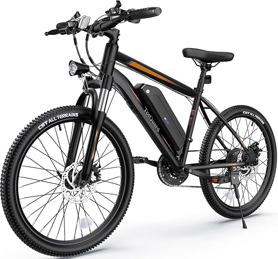 TotGuard Electric Bike for Adults, 26" Ebike with 350W Brushless Motor, 19.8MPH Electric Bicycle with 374.4WH Removable Battery, 50 Miles Electric Mountain Bike, 21 Speed, SGS Certified to UL 2849