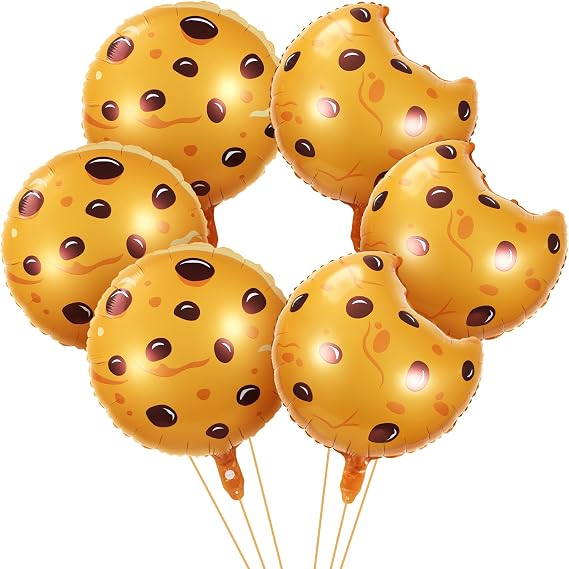 Halloscume 6 Pack Cookie Balloons 18 Inch Foil Birthday Party Supplies