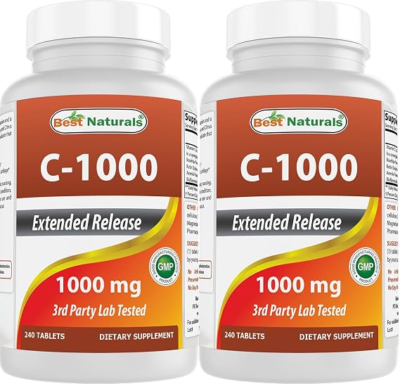 Best Naturals Vitamin C 1000 mg 240 Tablets (Pack of 2)