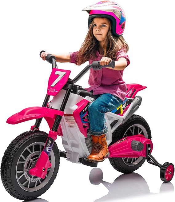 JOYLDIAS Kids Motorcycle, 12V7A Battery-Powered Ride On Motorcycle for Kids
