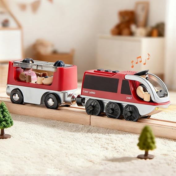 Tiny Land Battery Operated Action Locomotive Train for Track Set