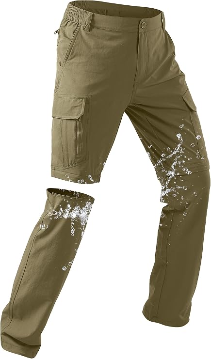 Men's Convertible Hiking Pants | Quick Dry, Cargo Pants, Safari, Water Resistant, Zip Pockets