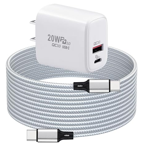 PD20W USB C Fast Charger for Meta Quest 3S, 3, 2 VR Headsets, White
