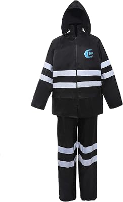 Flycam Rain Suit with Hood Waterproof Motorcycle Outdoor Reflective Raincoat Over Suit with 5 CM Reflective Strip