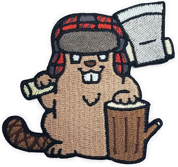 Kolorspun Lumberjack Beaver Patch - Hook and Loop Tactical Morale Patch
