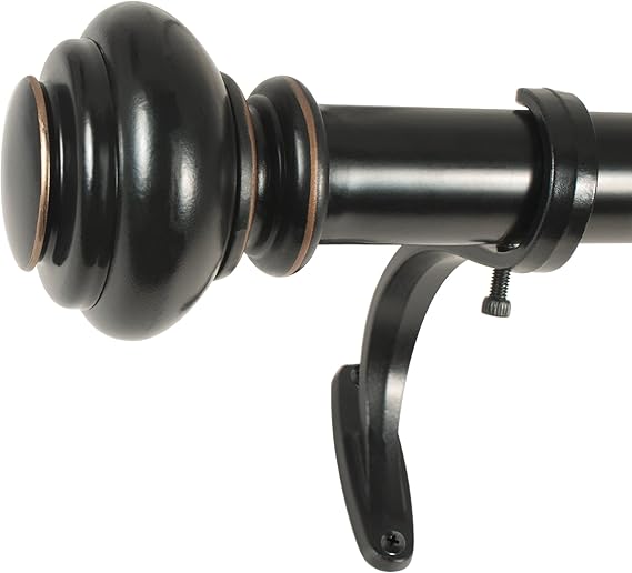 Decopolitan 1-Inch Urn Single Window Treatment Rod Set, 18 to 36-Inch, Antique Bronze