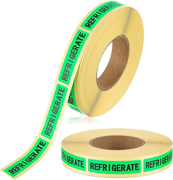 500 Pcs Keep Refrigerated Stickers 0.39" x 1.57" Green