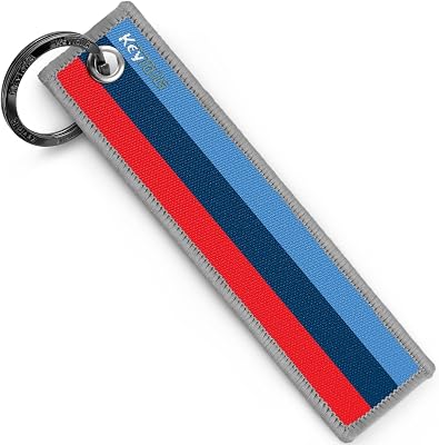 KEYTAILS Keychains, Premium Quality Key Tag for Motorsports Cars, Motorcycle [M Stripe]