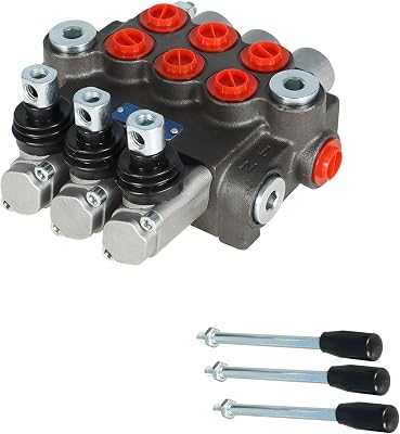 findmall 3 Spool 13GPM Hydraulic Control Valve 3600PSI BSPP Double Acting Hydraulic Directional Control Valve for Tractors Loaders Tanks