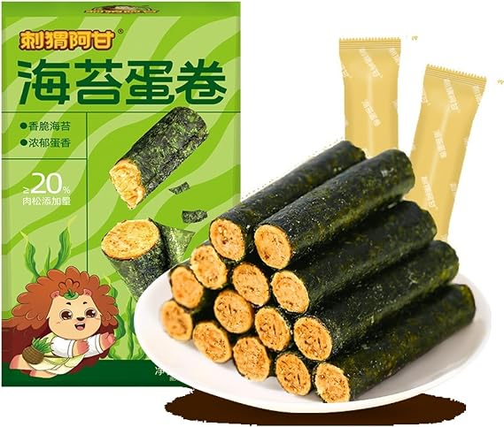 Seaweed Biscuit Rolls 80g | Crispy Flaky Layers | Savory Umami Snack | Asian Style Bakery Treat | Individually Wrapped | Perfect with Tea