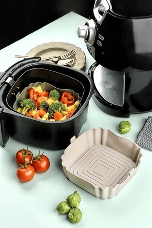 EWS Bütün Airfryer'lere Uyumlu Krem Silikon Pişirme Kabı