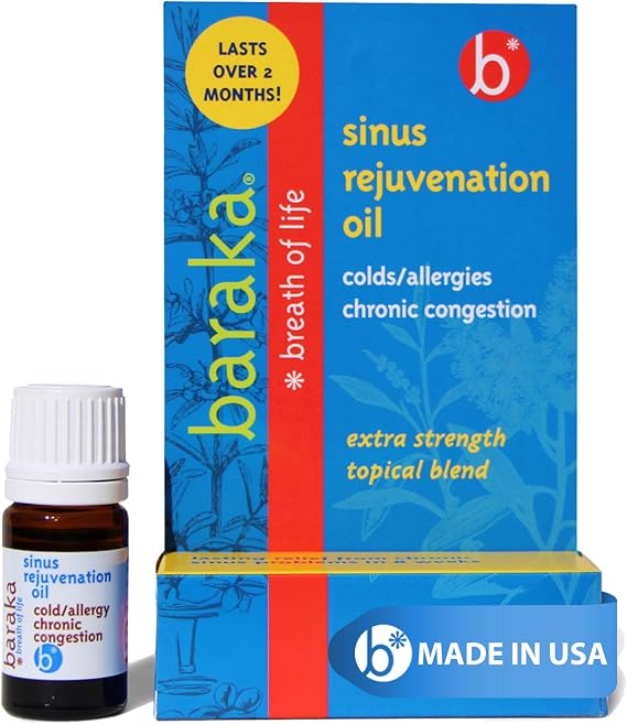 Baraka Sinus Rejuvenation Oil Blend of 6 Essential Oils - 4mL (1-Pack)