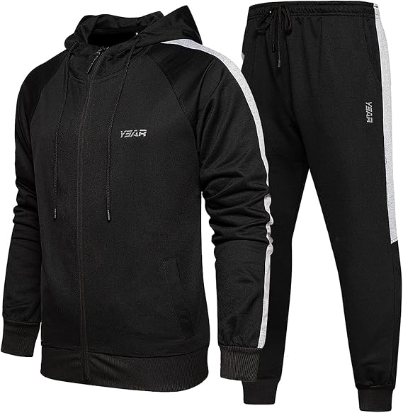 NOFS Trapstar Men's Zip Hoodie + Sports Trousers Set, PSG Tracksuit, Striped Tracksuit, Winter Jogging Suit, Sports Suit for Men, Sweat Jacket, Running Suit, Sports, Jogging, Gym, Warm Sportswear,