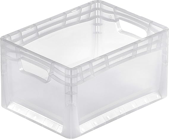 aidB Eurobox LIGHTLINE transluzent 400 x 300 x 220 mm Griffe offen transluzente Plastikbox aus durchsichtigem Kunststoff durchsichtige Box ideal für die Industrie 1 St.