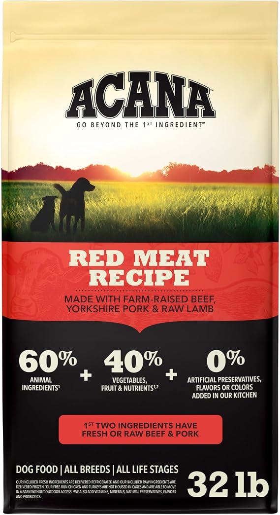 ACANA Grain Free Dry Dog Food Red Meat Recipe 32lb Bag