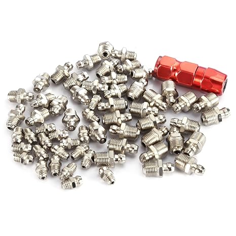 Grease Nipple Pack, Metal Replacement Grease Nipple Fittings Pack Set Mechanical Lubrication Part