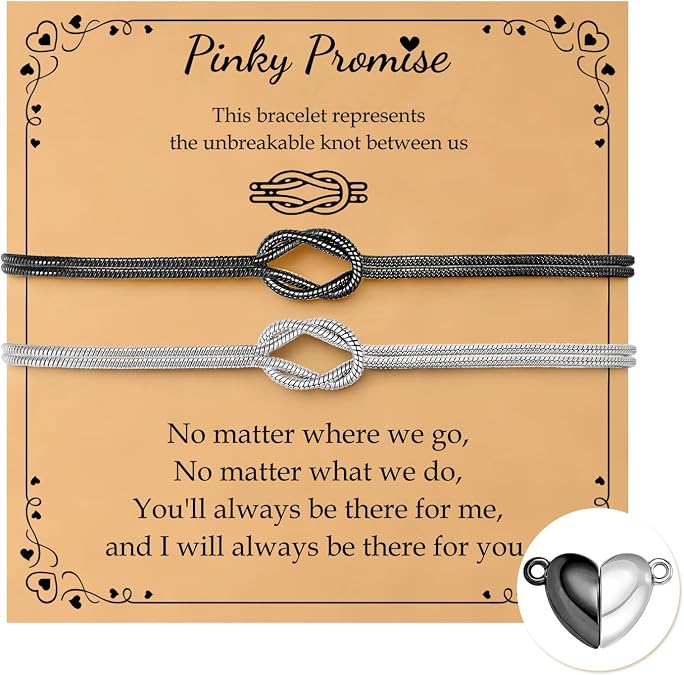 XUANPAI Friendship Bracelet for Women, 14K Gold Plated Love Knot Bracelet