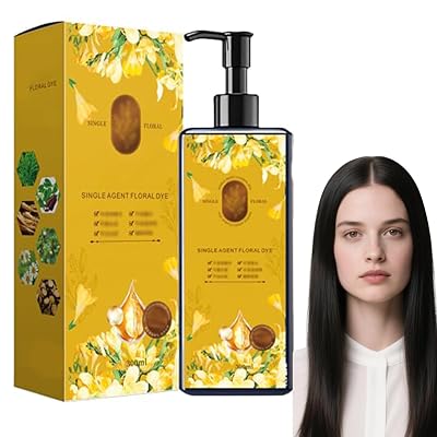 Nourishing Plant-Based Hair Color,Long Lasting Natural HairDye Shampoo,Single Agent Floral Dye,Gray Hair Coverage for Men & Women