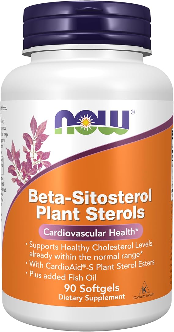 NOW Supplements, Beta-Sitosterol Plant Sterols CardioAid-S, 90 Softgels