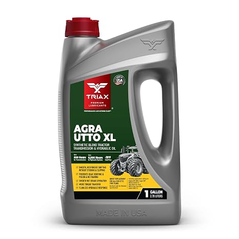 TRIAX Agra UTTO XL GL-4 Synthetic Blend Tractor Hydraulic, Transmission, Differential Fluid - All OEM Compatible with John Deere, Kubota, Massey Ferguson, CAT, and More (1 Gallon)