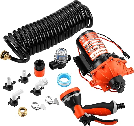FUNYKICH 80PSI 7.5 GPM Washdown Pump Kit with Pressure Switch