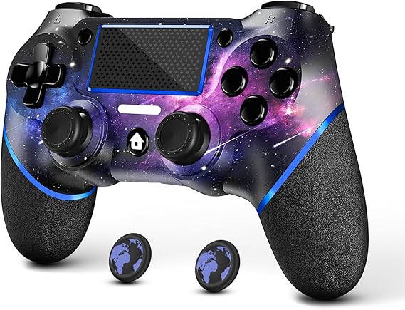 AceGamer Wireless Controller for PS4 Game Compatible with PS4/Pro/PC with Motion Motors and Audio Function,Mini LED Indicator,USB Cable and Anti-Slip (Starry Sky)