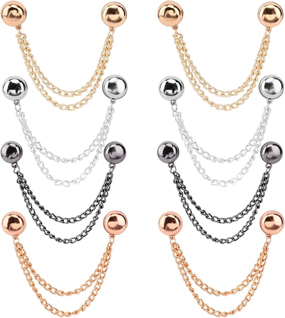 8 Pack Magnetic Clothing Pins, Metal Magnet Clothing Clips with Chain, Multi-Function Magnetic Button Clips, Multi-Use Strong Magnet Pin for Scarves Fabric Hijab