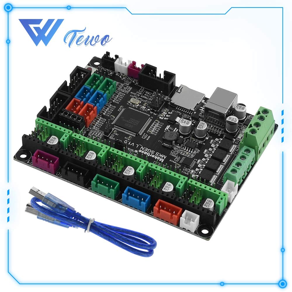 Lysee 3D Printer Parts & Accessories - Makerbase 32 - Bit MKS SGen_L Smoothieware and Marlin 2.0 Control Board Approval TMC2208 and TMC2209 uart Mode TMC2130 SPI Mode - Color: with 5pcs TMC2209
