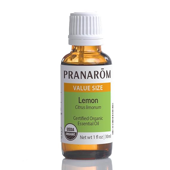 Pranarom - Lemon Essential Oil 30ml - Skin Hydration - Certified Organic Purity - Sustainably Harvested, Non-GMO, Vegan - Uplifting Citrus Aroma, Versatile Cleaning Boost