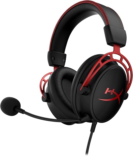 HyperX Cloud Alpha - Gaming Headset,Dual Chamber Drivers,Legendary Comfort,Aluminum Frame,Detachable Microphone,Works on PC,PS4,PS5,Xbox One/Series X|S,Nintendo Switch and Mobile Red,(Pack of 10)
