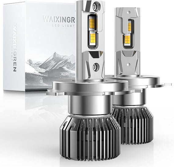 H4 LED Headlight Bulbs 120W 32000LM Super Bright 6500K White with Fan, H4 Headlight Bulbs with Upgraded Intelligent Driver, IP65 Waterproof, Plug and Play, Pack of 2 (H4/9003/HB2)