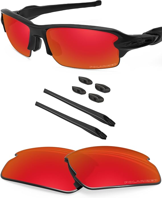 BLAZERBUCK Replacement Lenses & Sock Kit for Oakley Flak 2.0 OO9295 Sunglasses