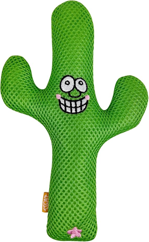 TTcat Large Cactus Silvervine Cat Toy Pillow, Durable Mesh Chew Toy for Indoor Cats, Interactive Kitten Teething Toy, Cat Kick Stuffed Toy for Bite, Play and Relax, 9.45 Inch Big Size Cat Kick Toy.