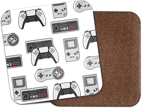 Square Single Coaster - Gamer Gaming Console Controller Retro Boys Gift #75379