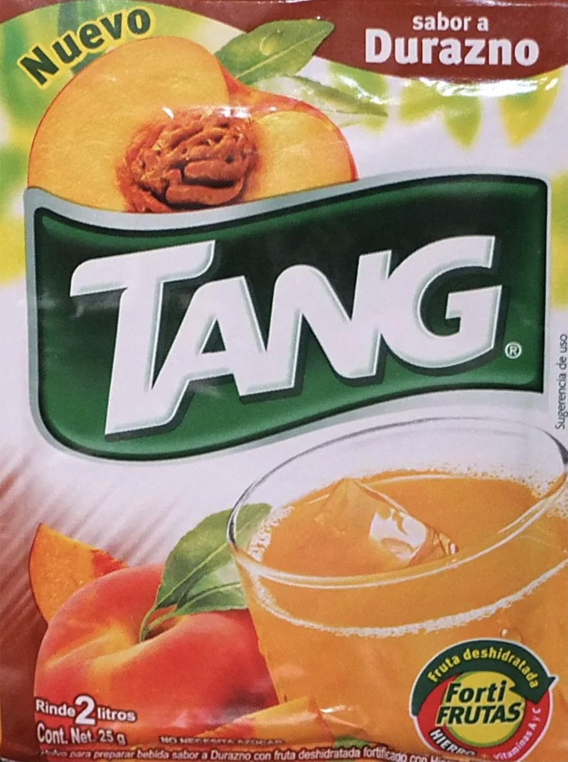 Generic Durazno Peach TANG No Sugar Needed Makes 2 Liters Of Drink Mix 12 Pack by Border Merchant