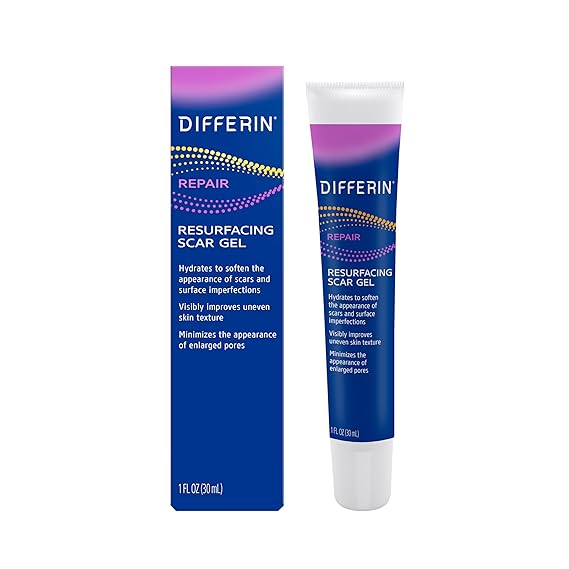 Differin Gel Acne Scar Spot Treatment for Face, Resurfacing Scar Gel, Gentle Skin Care for Acne Prone Sensitive Skin, 1 Oz (Packaging May Vary) | Acne Scar Removal Gel for Face, Fades Dark Spots, Gentle on Sensitive Skin, Dermatologist-Developed