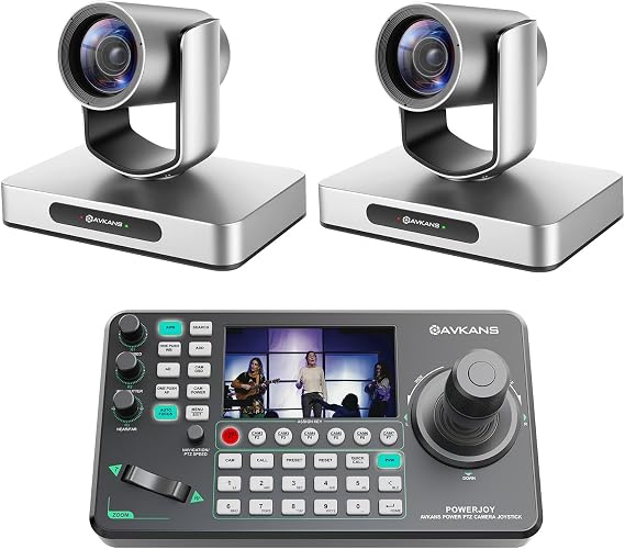4K NDI Tracking Camera Bundle Kits - 2X AV4KN 4K PTZ with 1x PowerJoy PTZ Camera Joystick Controller