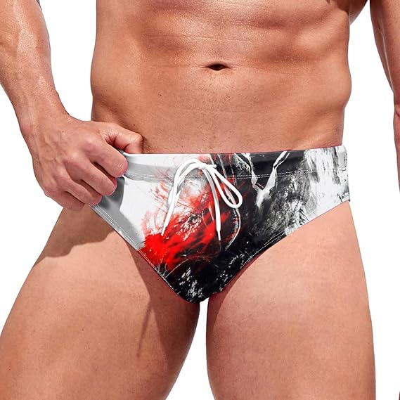 Classic Swimming Shorts for Men Colourful Swimming Shorts Drawstring Men's Shading Swim Briefs Quick-Drying Swimming Trunks Short Swimming