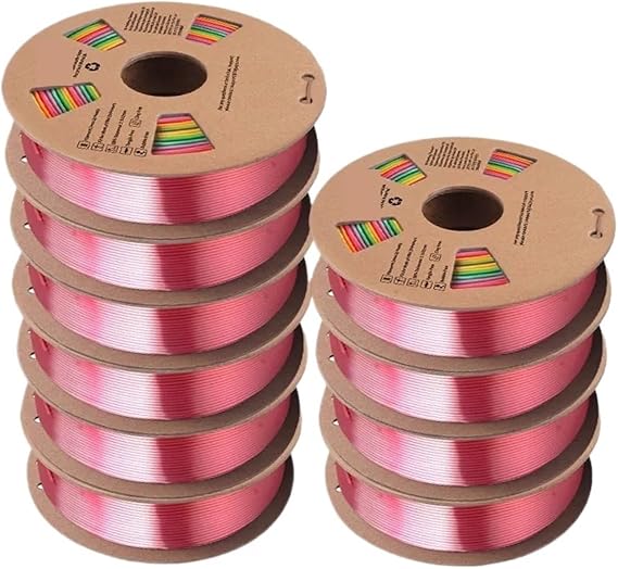 3D Printer Filament, 3D Printer Silk Filament, 1.75mm 10 Rolls 3D Printing Materials for 3D Printer&3D Pen(Silk 10RB01)