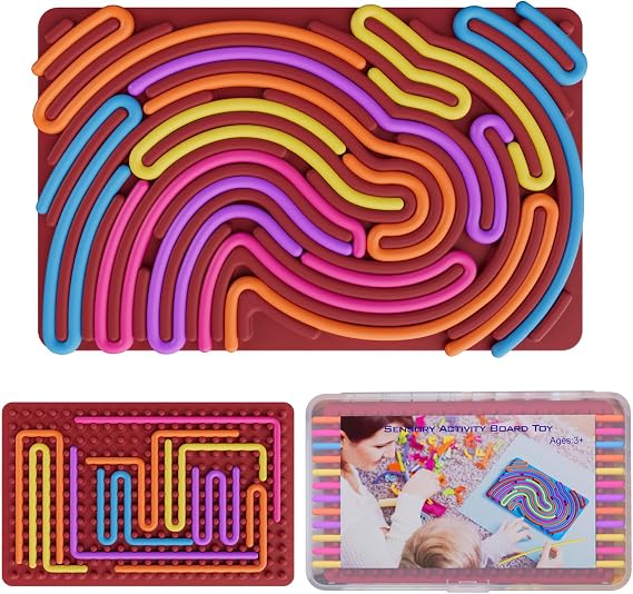 Spkwis Sensory Fidget Toys for Kids Toddler Boys ,Sensory Activity Board for Stress Anxiety Autistic ADHD, Calm Down Travel Airplane Essentials Toys for 3+ Year Old, Stuffers Gifts for Teens Girl