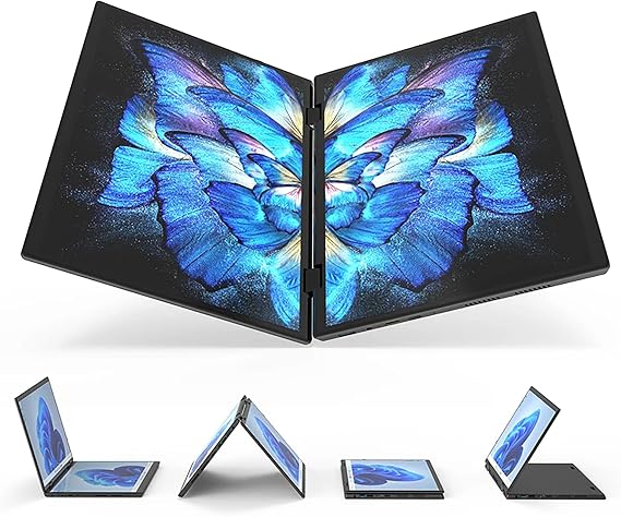 14 inch Dual Screen Laptop Touchscreen 2.5K Full HD IPS Windows 11 Tablet PC 12th Gen Intel N95 Quad-Core up to 3.4Ghz Notebook Computer with 2 Type-C/2 USB3.0/HDMI, 16G RAM 512G SSD