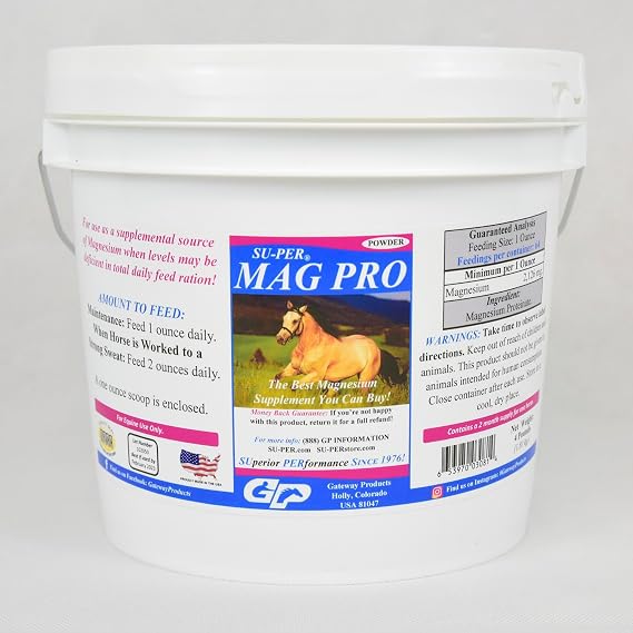 SU-PER Mag Pro Horse Calming Supplement - Support Normal Behavior & Calming Effect - Magnesium Supplement for Horses - 4 Pound