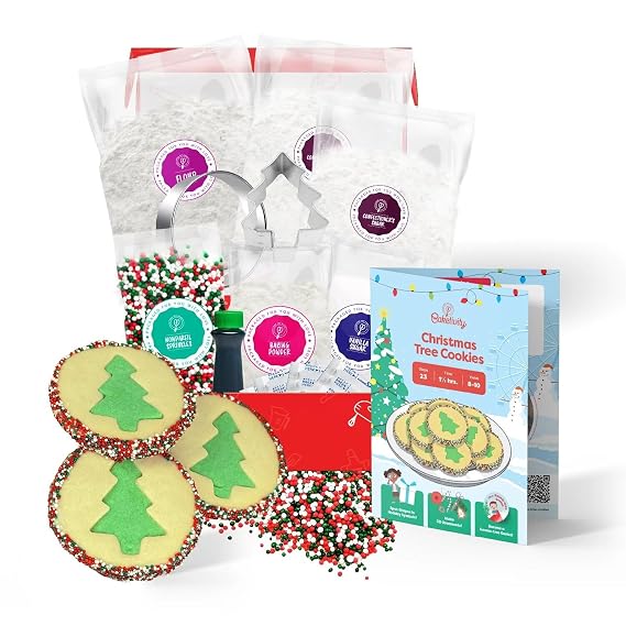 Baketivity Christmas Tree Cookies Kids Baking Kit